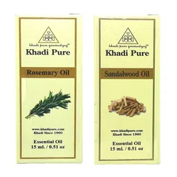 khadi pure gramodyog Khadi Pure Rosemary & Sandalwood Essential Oil, 15 Ml (Pack Of 2) image 1