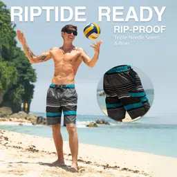 kanu surf Men's Viper Stripe Swim Trunk image 4