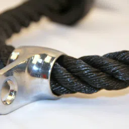 Spanco Tricep Rope Pull Down Fitness Cable Attachment with Stainless Steel Snap Hook- Lats, Biceps, Triceps, Gym or Home - Tricep Rope - Black image 4