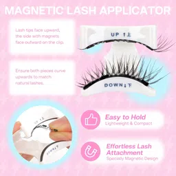 CALAILIS Magnetic Eyelashes Natural Look Magnetic Lashes with Applicator Reusable Magnetic Eyelashes Kit without Eyeliner No Glue Needed Magnetic False Eyelashes for All Day Comfort (YC02) image 4