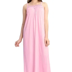 av2 Women's Cotton Solid Maxi Nighty image 1