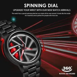 tick tryst Stylish Analogue Rolling car Wheels Dial Latest Men's Wrist Watch with 360 Degree Rotating Dial. image 2