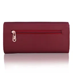 alsu Women's Maroon Faux Leather Wallet Hand Clutch | Phone Pocket | 4 Card Pockets (arf-003mar) image 3