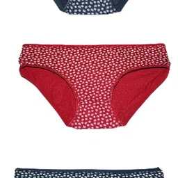 coutiepie fabric Low Rise Bikini Panty with-Maroon, Blue, Maroon Color image 1