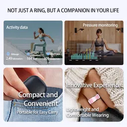 CNBRO Smart Ring for Women Health Tracker Rings Heart Rate Sleep Monitor Remote Control for Videos Photo Control Step Counter Pedometer Fitness Tracker Pink Rings for Ladies image 2