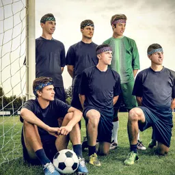 willbond 9 Pieces Soccer Headbands for Girls Soccer Headbands for Boys Soccer Headband Elastic Soccer Headbands Adjustable Soccer Hair Accessories for Girls Women Teens (Multicolor) image 4