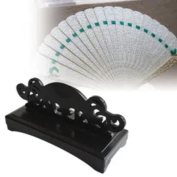 THE STYLE SUTRA Folding Fan Stand Simple Handheld Fan Holder for Restaurant Living Room Desk Black image 1