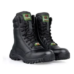 k. d. sports Forces Army Long Shoes with Zip Pattern & Full Leather for Men image 1