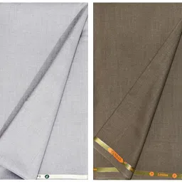 kundan sulz gwalior Men's Light Steel Grey & Cadbury Brown Trouser Fabric image 1