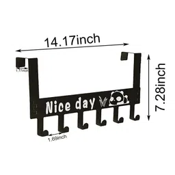 SYGA 6 Hooks Hanger Over The Door Hook Hanger(Black) image 3