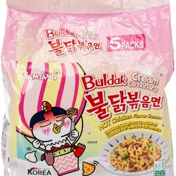SAMYANG Buldak Cream Carbonara Hot Chicken Flavor Ramen (Pack Of 5), 140 grams image 1