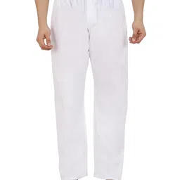latest chikan garments White Cotton Pyjamas with Elastic and Zip image 1