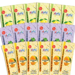 d alive D-Alive 15g of Fast Acting Glucose Gel for treating Hypoglycaemia - Instant Energy Gel for Athletes - Total 18 Pocket Size Sachets - 6 Sachets Each of Lemon, Mango & Grape (Natural Flavours) image 1