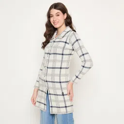 duke Acrylic Blend Stardust Women Full Sleeve Long Coat Style Sweater image 3