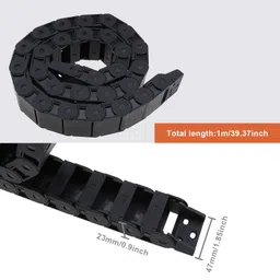 2Pcs 18x37mm Nylon Drag Chains Semi Closed Cable Wire Carrier Tow Line 1M Length Flexible Nested for Electrical Machines 3D Printer Accessories image 4