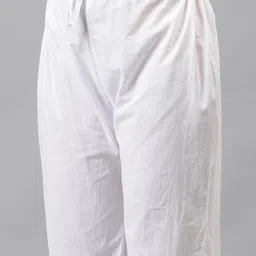 seva chikan Hand Embroidered Lucknowi Chikankari White Cotton Flared Palazzo for Women SCL11021 image 3