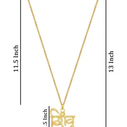 mansiyaorange Gold Plated Unisex Lord Shiva Name Pendant For Men Women Boys Girls image 5