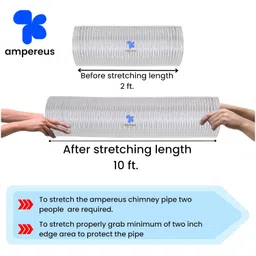 ampereus AMPEREUS® Chimney Pipe 5 Inch 10 Feet with Cowl and Tape | Durable & Heat-Resistant Exhaust Pipe for All Kitchen Chimneys | Suitable For All Brands Of Chimney image 4