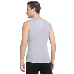 dixcy scott Originals Men's Cut & Sew Color Block Printed On Side Durable & Comfortable 100% Combed Cotton Muscle Fit Gym Regular Fit Vest Innerwear (Pack of 2) image 3