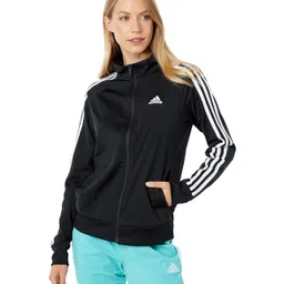adidas Women's Polyester Essentials Warm-Up Slim 3-Stripes Track Standard Length Jacket image 1