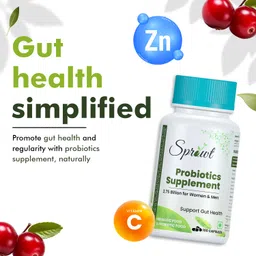 sprowt Prebiotic & Probiotics Supplement 2.75 Billion CFU & 100Mg Prebiotics | Probiotics for Gut health | Support to Relief from IBS & Gas Pain| 100 Veg Capsules image 3