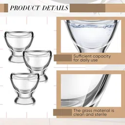 3 Pcs Glass Eye Wash Cup Transparent Eye Cup Eye Washing Cup Clear Eye Flush Cup Eye Washing Kit Portable Eye Rinsing Cup for Home Travel Use image 4
