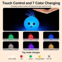 MOGADGET Night Lamp for Kids,Silicone Cute Little Rabbit LED Table Lamp, Birthday Gift for Kids (2-5 Years), Colour Changing with USB Rechargeable Night Light(Rabbit Lamp), Multicolour image 2