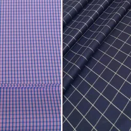 Pri & Su CottLinns Combo of Cotton Checkered Shirt Fabric 800044 & Trouser 900126 image 1