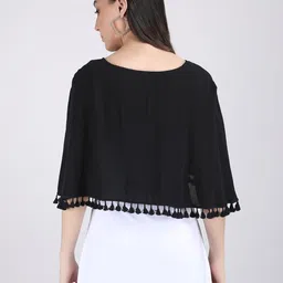 aol Women's Cotton Cape with Lace image 4