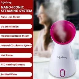 Lifelong LLS45 Warm Mist Facial Steamer, With UV Sterilisation, Cough, Cold and Moisturising Face Steamer, Skin Care Humidifier Atomizer for Sauna, Salon, Unclog Pores (1 Year Warranty, Pink) image 4