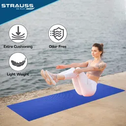 Anti Skid Solid PVC Yoga Mat with Carry Bag|Exercise Mat for Home,Gym(Pack of 2) image 2