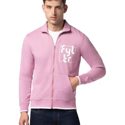 fyltr Men's Casual Stand Collar Sweatshirt With Rib Details - Full Zipper | Full Sleeve | Casual Winterwear For Men image 1
