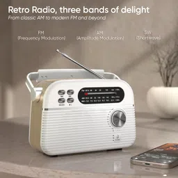 iGear Trinity Solar-Powered MP3 Player & 3-Band Radio FM/AM/SW, Bluetooth, USB, TF/SD Card, 1200 mAh Rechargeable Battery, Solar Charger(White) image 5