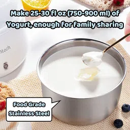 JoyMech Yogurt Maker, Greek Yogurt Maker Machine with Constant Temperature Control, Stainless Steel Container, 1.1 Quart for Home Organic Yogurt image 4