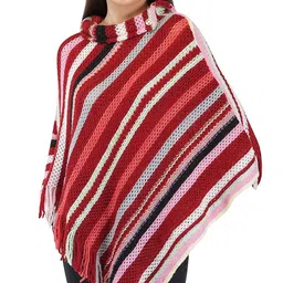 snehprabha Women's Woollen Plain Multi-Colour Winter Designer Poncho Sweater For Women image 1