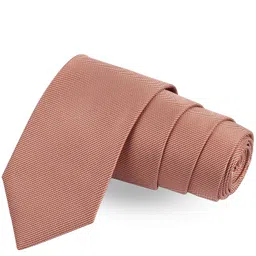 peluche Graceful Stripes Brown Colored Microfiber Necktie For Men image 1