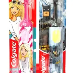 Colgate Kid Powered Toothbrush Barbie & Batman Combo Pack Electric Toothbrush (Multicolor, Black) image 1