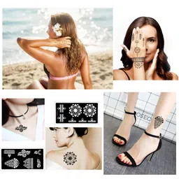 ivana's Self-Adhesive Flower, Butterfly, Arabiac Design Henna Tattoos Stencils (2 Sheet), D584 image 3