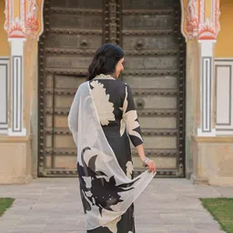 anni designer Women's Cotton Blend Kurta Pant with Dupatta Set image 2