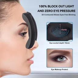 yiview Sleep Mask, 3 Pack Lightweight Comfortable Super Soft Large Adjustable 3D Contoured Eye Masks For Sleeping, Travel, Shift Work, Naps, Night Blindfold Eyeshade For Men Women (Black Red Purple) image 5