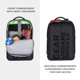 gear Parker 23L Water Resistant Anti Theft Laptop Bag/Backpack for Men/Women - Black image 5