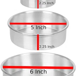 CLASSIC STAR Aluminum Round Cake Pan Set - 4", 5", 6" x 2.25" | 3-Piece Silver Bakeware Moulds/Tins for Perfect Baking image 2