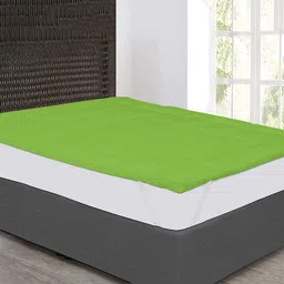 Jaipur Linen 800GSM Hollow Fibre Mattress Padding/Topper Mint Green for Twin Bed-48 Inch X 78 Inch image 2
