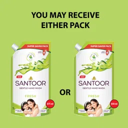 Santoor Fresh Gentle Hand Wash 650ml, Pack of 2 with Natural Goodness of Sweet Lime Peel & Tulsi| Rich Lathering Formula With Anti-Bacterial Properties| Soft on Hands| Soothes & Hydrates Skin image 3