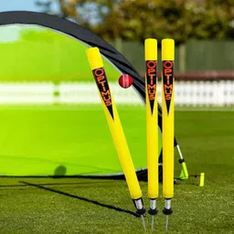 Optimus® Cricket Plastic Target Stump Wicket 3 Pcs-Flexible Steel Spring & Ground Spike - AB image 1