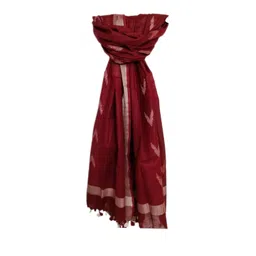 zafreen handloom Women's Handloom Smoth Cotton Linen Bhagalpuri Ikkat Dupatta with Zari BorderAnd Tessals_Full Lenght_2.45m image 1