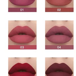 bajajbeautyshop Velvet Matte Book Style Lipstick Set of 6, Waterproof, Non Stick, Nude Lip Glossy Combo Pack Lipsticks For Women (Set A, Free) image 2