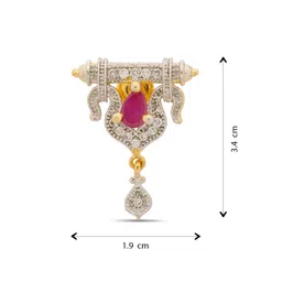 the luxor Punk & White Gold Plated Mangalsutra with Earrings Set for Women | Traditional Indian Wedding Jewelry | Stylish Mangalsutra | Elegant Black Beads Necklace with Designer Pendant (MS-1274) image 4