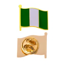 desert cactus Nigeria Country Flag Lapel Pin Enamel Made of Metal Souvenir Hat Men Women Patriotic (Waving Flag Lapel Pin) image 1