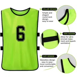 brooman Scrimmage Training Vest Kids Youth Adult Soccer Practice Jersey Athletic Pinnies (12 Pack) image 3
